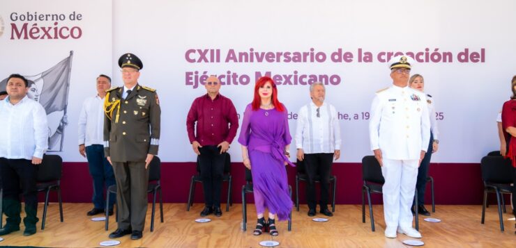 CELEBRA LA DEFENSA EL CXII DE LA CREACIÓN DEL EJÉRCITO MEXICANO CON LA GOBERNADORA LAYDA SANSORES SAN ROMÁN COMO INVITADA DE HONOR